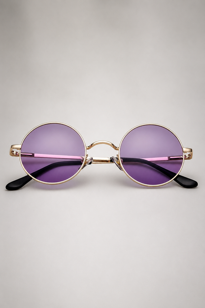Round Polarized Sunglasses | Unisex | Lightweight Metal Frame | UV Protection | Everyday Eyewear | Steven & Levon