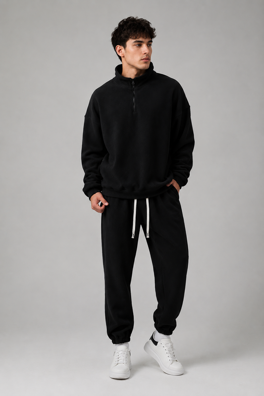 Men’s Fleece Training Suit | Tracksuit Set | Men | Fleece Blend | Stand-Up Collar & Zip Front | Athleisure Co-Ord | Steven & Levon