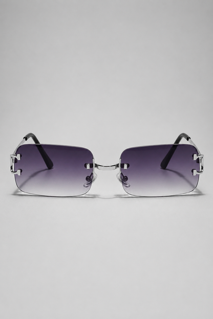 Rimless Square Sunglasses | Unisex | UV400 Metal Frame Eyewear | Lightweight Designer Shades | Steven & Levon