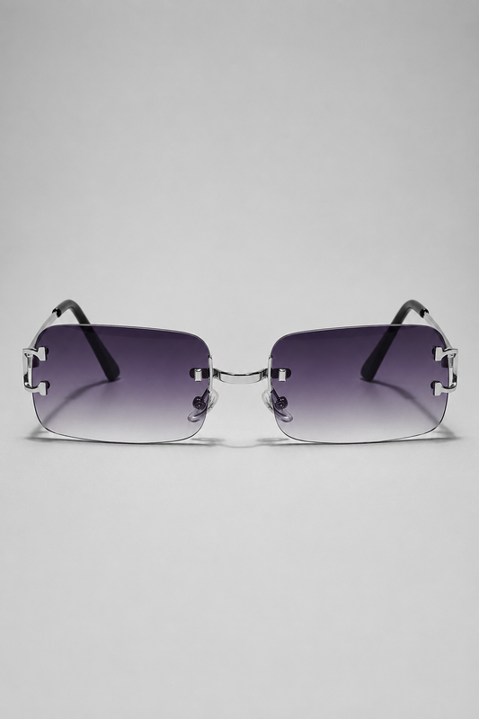 Rimless Square Sunglasses | Unisex | UV400 Metal Frame Eyewear | Lightweight Designer Shades | Steven & Levon