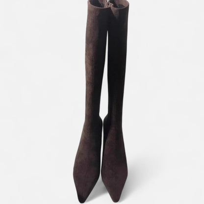 Stylish Slouchy Knee High Boots for Women | Pointed Toe | Block Heel | Pull-On | Steven & Levon