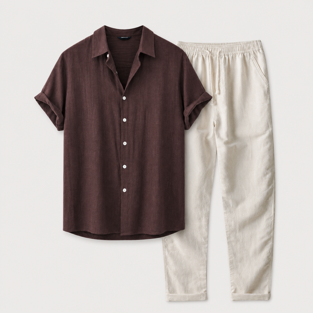 Men’s Short Sleeve Two-Piece Set | Breathable Fabric Blend | Relaxed Fit Summer Co-Ord | Steven & Levon