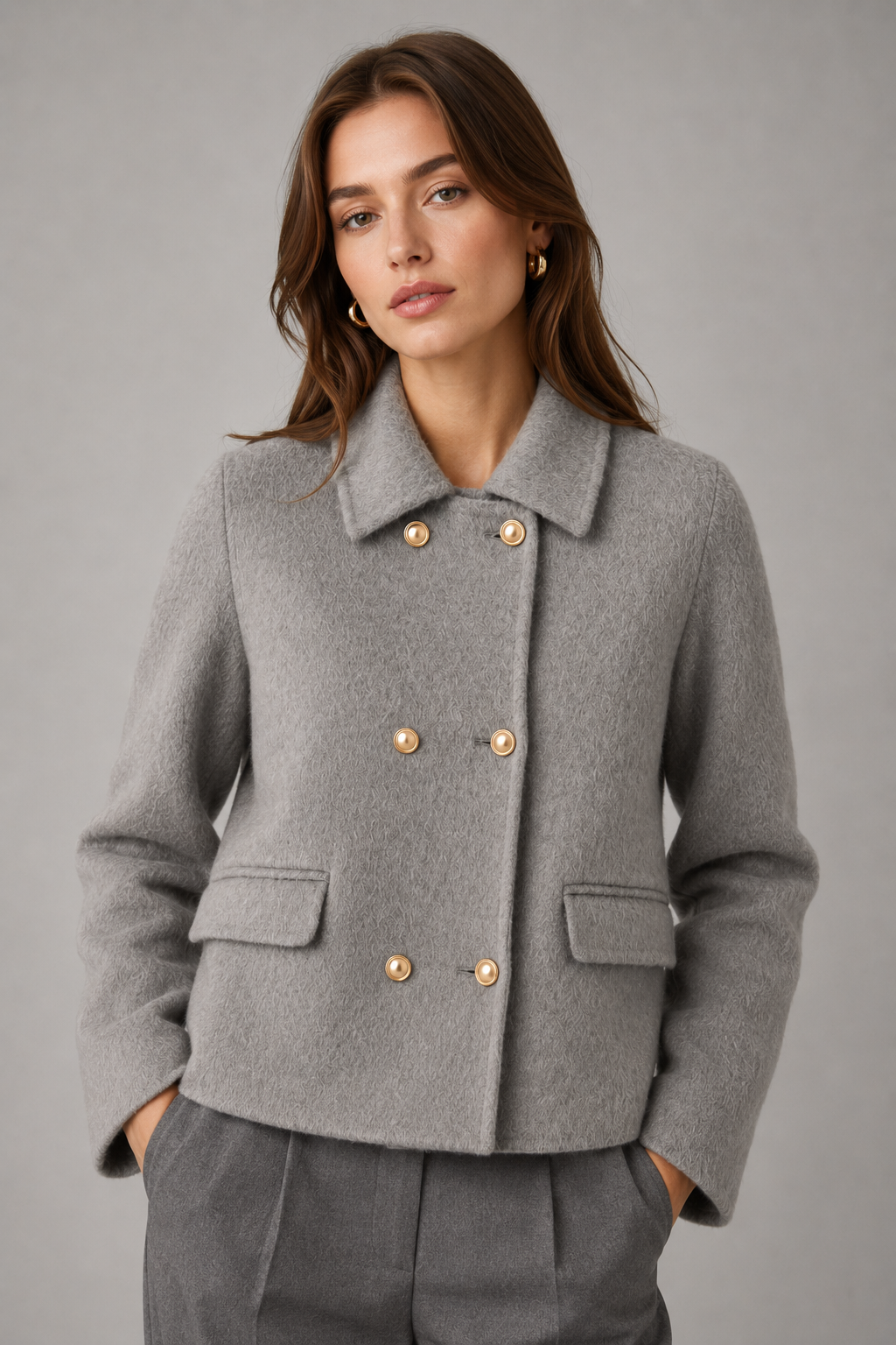Women's Elegant Wool Coat |Women | Wool Blend | Doll Collar Tailored Winter Outerwear | Steven & Levon