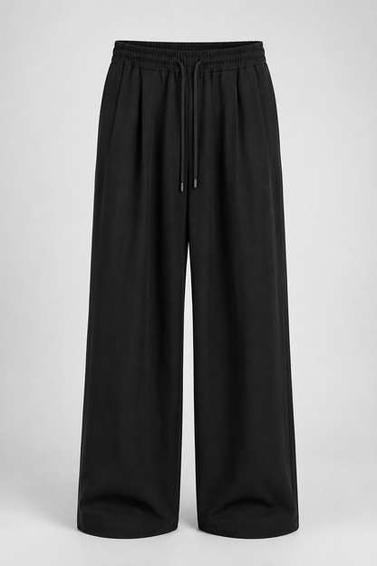 Men's Linen Wide-Leg Drawstring Trousers | Pleated Breathable Casual Pants | Steven & Levon