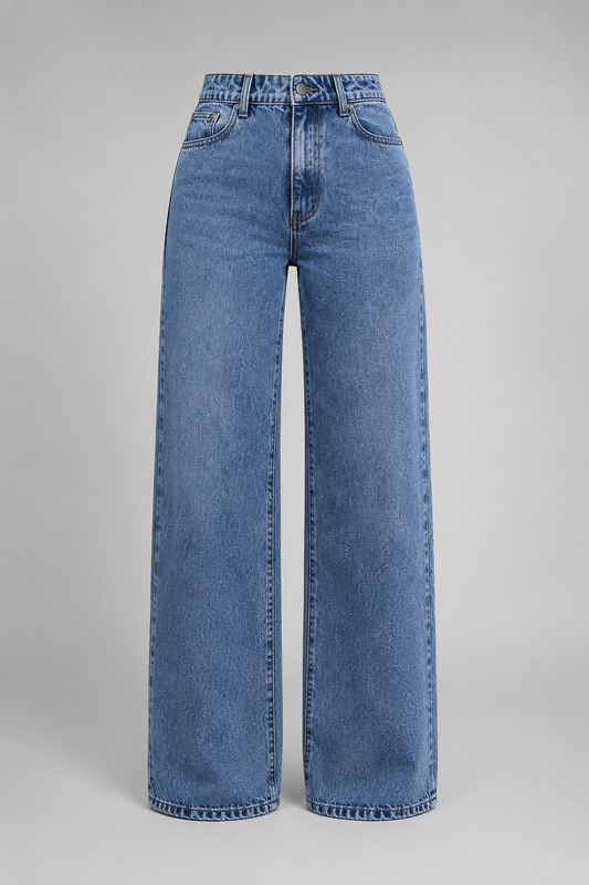 Women's High-Waist Wide-Leg Jeans | Relaxed Fit Denim Pants | Everyday Casual Wear | Steven & Levon