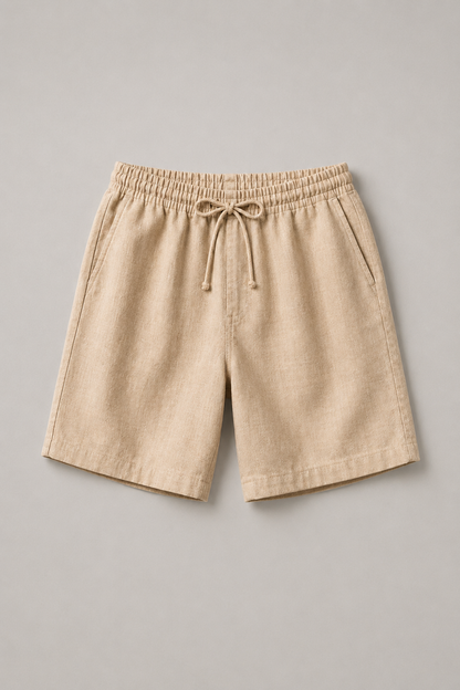Men's Linen Drawstring Shorts | Linen Blend | Elasticated Waist & Adjustable Fit | Steven & Levon
