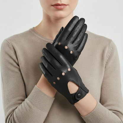 Vegan Leather Gloves | Women | Faux Leather | Thin Breathable Driving Gloves | Summer | Steven & Levon