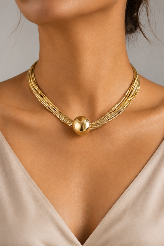 Beate Shiny Necklace | Women's Chain Necklace | Gold-Plated Stainless Steel | Minimalist Layering Jewellery | Everyday Gift | Steven & Levon
