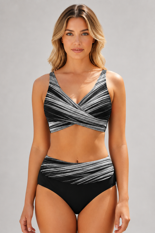 High Waist Shaping Bikini Set | Women | Stretch Swim Fabric Blend | Two-Piece Swimwear | Steven & Levon