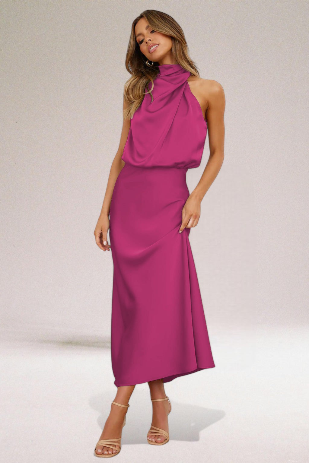 Women's Evening Elegant Maxi Dress | Women | Wedding Guest | Halter Neck | Steven & Levon
