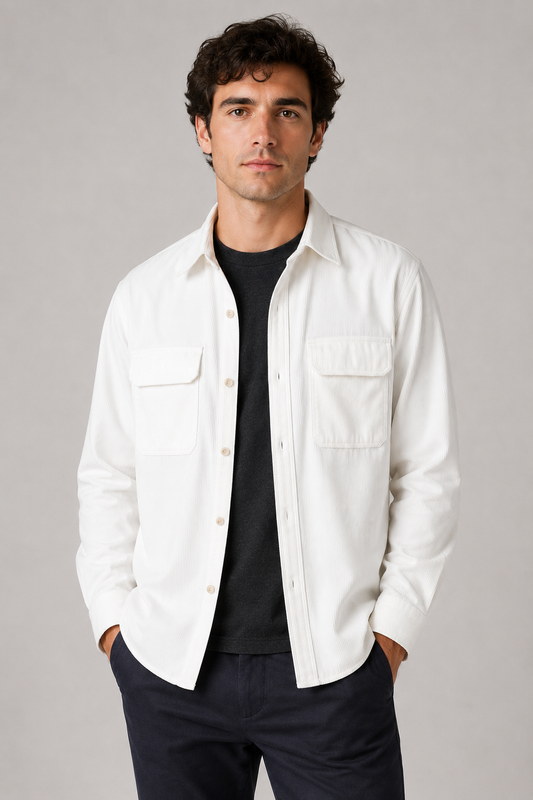 Men's Corduroy Shirt Jacket | Cotton Overshirt | Button Up | Casual Layering | Steven & Levon