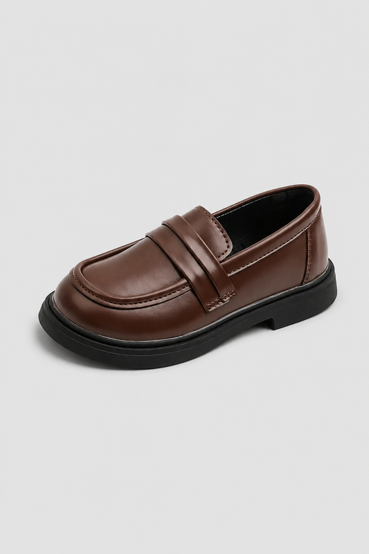 Kids Leather Loafers | Round Toe School Shoes | Smart Casual Penny Loafers | Steven & Levon
