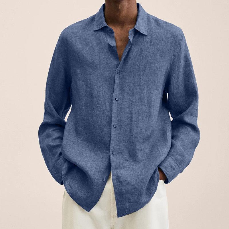 Linen Long Sleeve Shirt | Men | Tailored Fit | Breathable Casual Smart Shirt | Steven & Levon