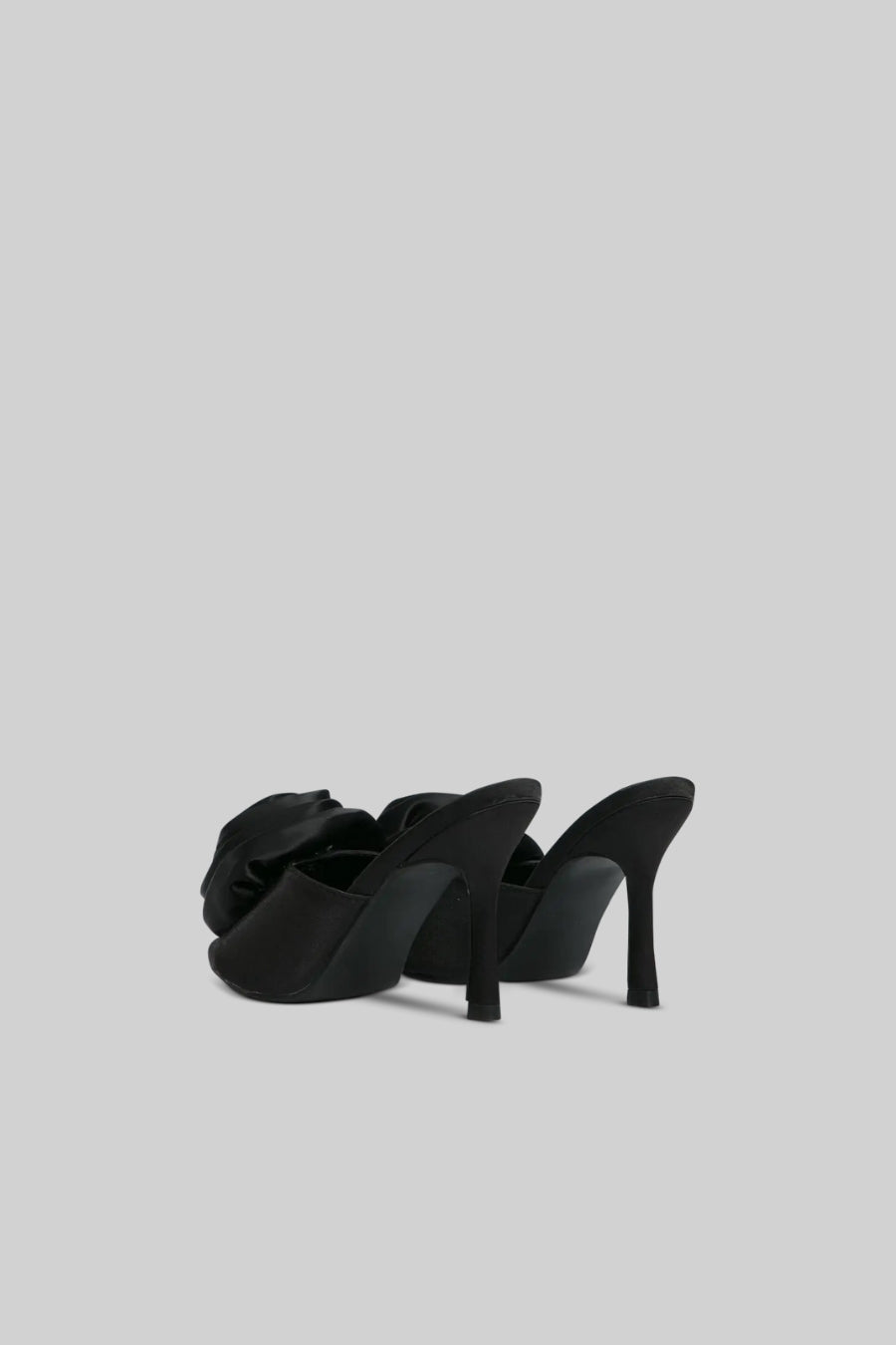 Satin Flower Sandals | Women | Pom Pom Detail | Black | Elegant Dress Shoes | Steven & Levon