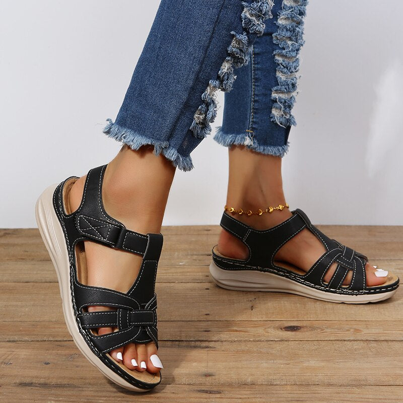 Women's Arch Support Walking Sandals | Cushioned Comfort Footbed | Everyday Summer Sandals | Steven & Levon