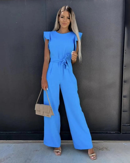 Elegant Flutter Sleeve Jumpsuit | Women | Flowy Fit | Feminine Style | Formal Wear | Steven & Levon