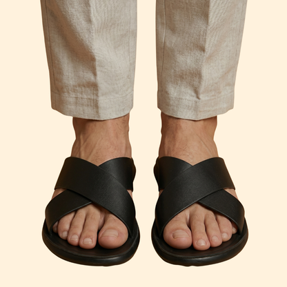Men’s Minimalist Slip-On Sandals | Casual Comfort Slides | Lightweight Everyday Footwear | Steven & Levon