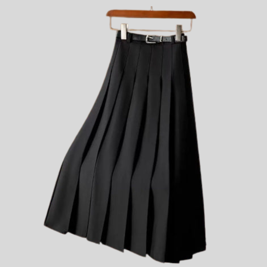 Women's Casual Midi Skirt | Women | High Waist | Flowy A-Line | Versatile Everyday Wear | Steven & Levon