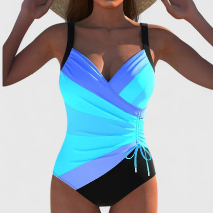 Printed One-Piece Swimsuit | Women | Nylon & Spandex Blend | Stretch Fit Designer Swimwear | Steven & Levon