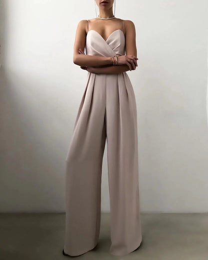 Sleeveless Wide Leg Jumpsuit | Women | High Waist | Elegant Fit | Casual & Formal Wear | Steven & Levon
