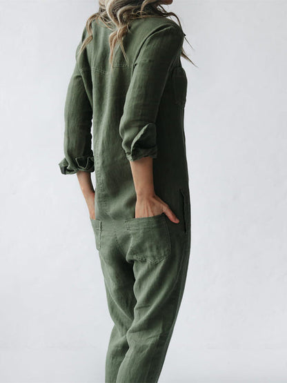 Women's Jumpsuit | Long Sleeve Casual Jumpsuit | Relaxed Fit | Steven & Levon