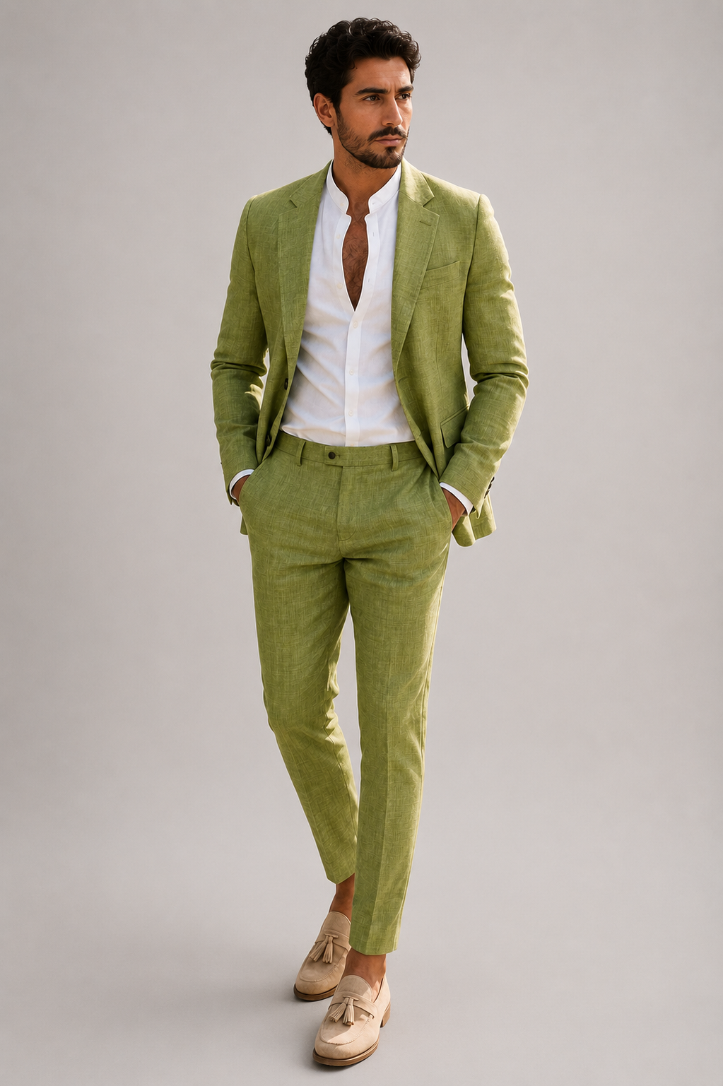 Men's Linen Wedding Suit | Tailored Two Piece Set | Lightweight Formal Occasion Wear | Steven & Levon