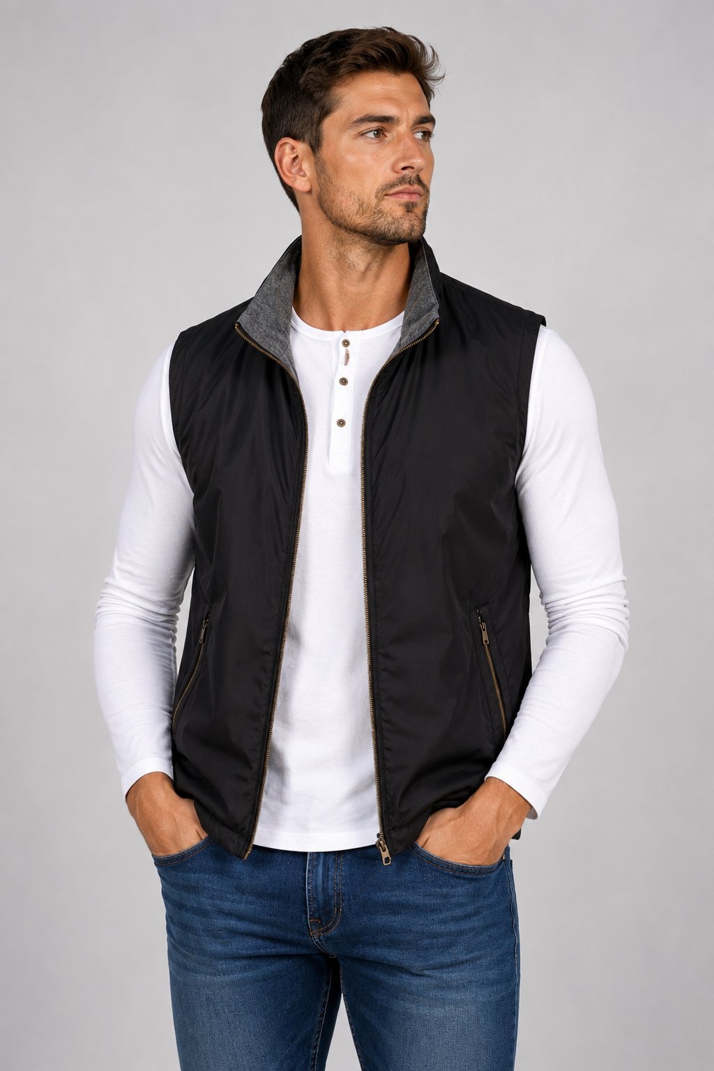 Men's Lightweight Zip-Up Bodywarmer | Quilted Gilet | Insulated Sleeveless Vest | Steven & Levon