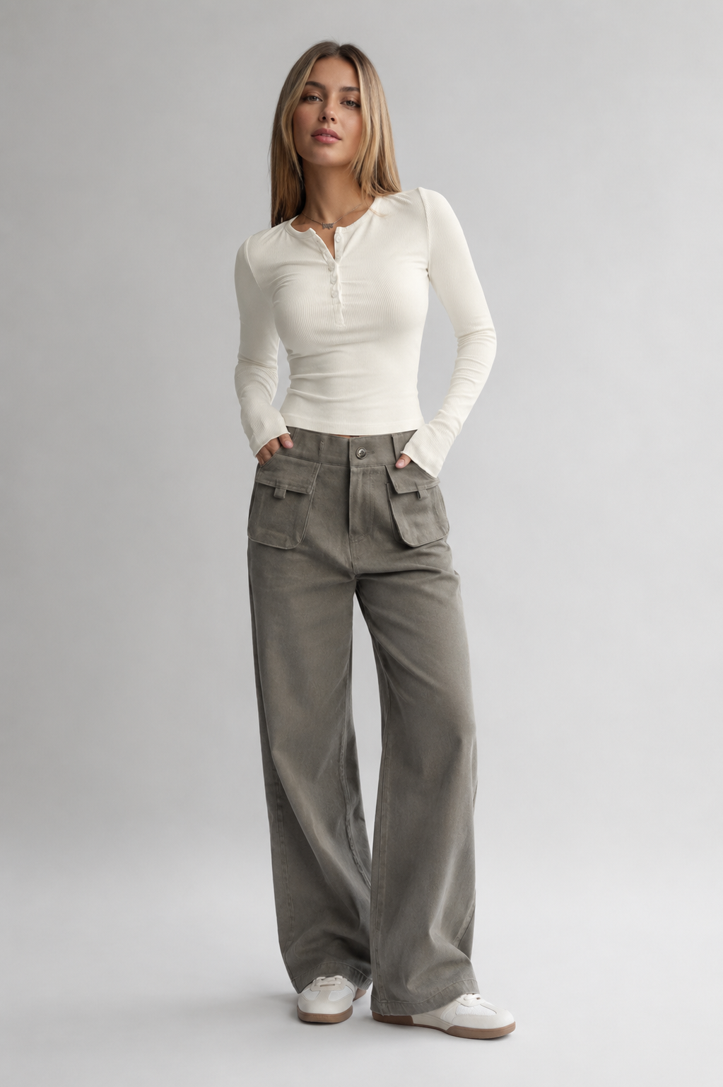 Women’s Casual Long Sleeve Shirt | Button-Up Blouse | Soft Cotton Blend | Relaxed Fit Everyday Top | Steven & Levon