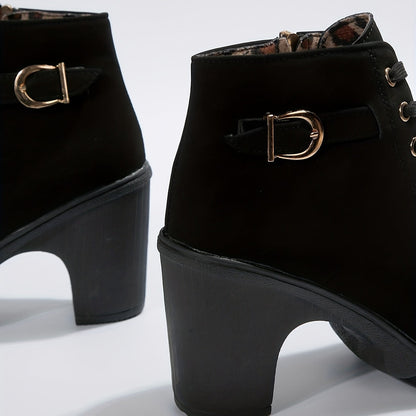 Block Heel Lace-Up Ankle Boots for Women | Side Zip | Combat Style | Steven & Levon