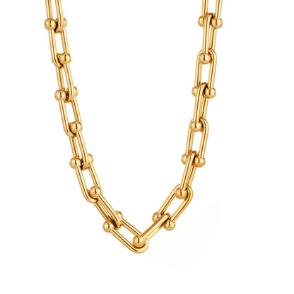Horseshoe Necklace | Women's U-Shaped Pendant Necklace | Gold-Plated Stainless Steel | Minimalist Statement Jewellery | Steven & Levon