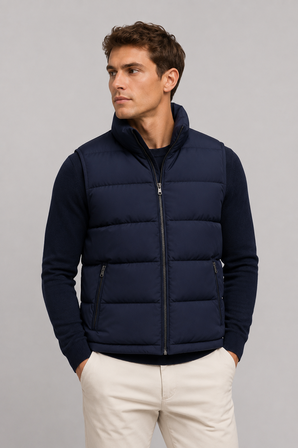 Men's Quilted Padded Bodywarmer | Gilet | Zip Closure | Insulated Vest | Steven & Levon