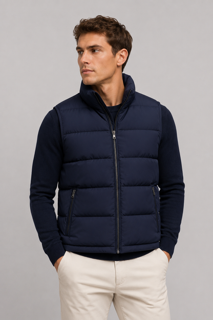 Men's Quilted Padded Bodywarmer | Gilet | Zip Closure | Insulated Vest | Steven & Levon