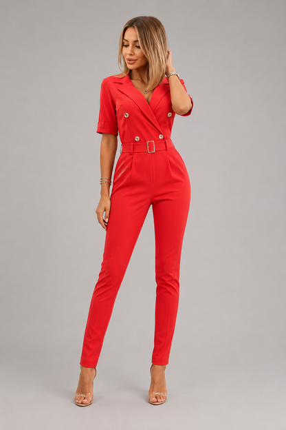 Elegant Belted Jumpsuit | Women | Adjustable Waist | Tailored Fit | Casual & Formal Wear | Steven & Levon
