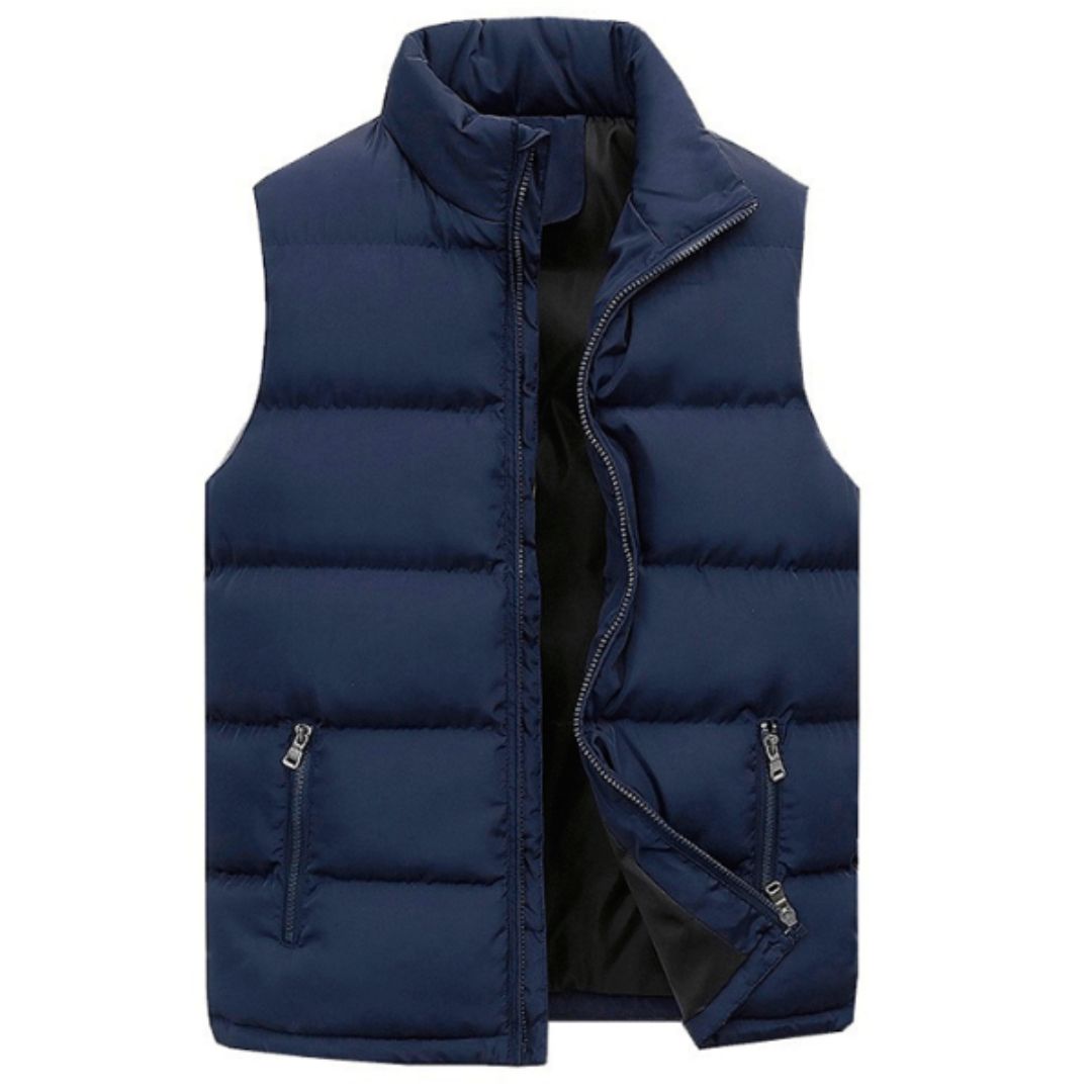 Men's Sleeveless Puffer Gilet | Quilted Insulated Vest | High Zip Collar | Lightweight Layer | Steven & Levon