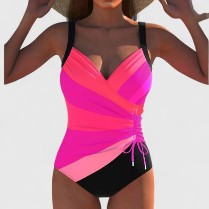 Printed One-Piece Swimsuit | Women | Nylon & Spandex Blend | Stretch Fit Designer Swimwear | Steven & Levon