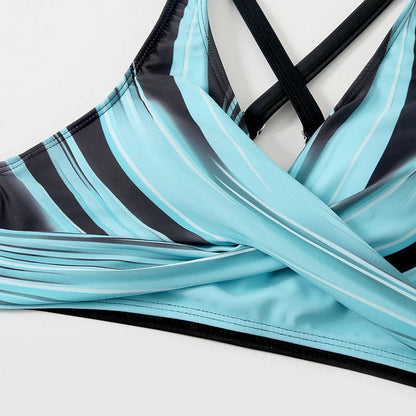 High-Waisted Bikini Set | Women | Nylon & Spandex Blend | Stylish Printed Two-Piece Swimwear | Steven & Levon