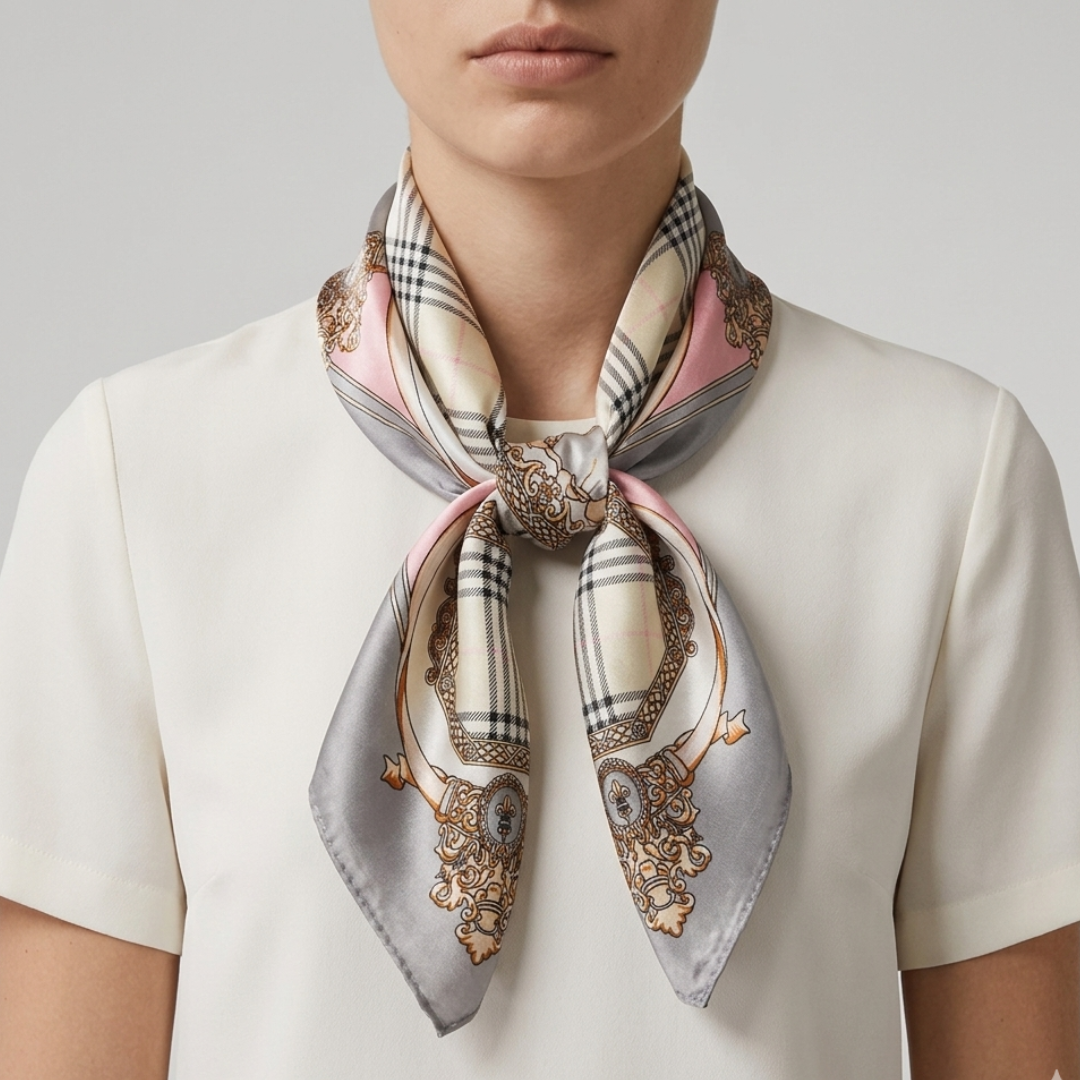 Plant Print Square Scarf | Women | Soft Fabric | 70cm Elegant Printed Neck Scarf | Steven & Levon