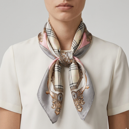 Plant Print Square Scarf | Women | Soft Fabric | 70cm Elegant Printed Neck Scarf | Steven & Levon