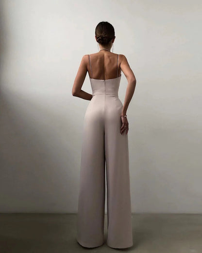 Sleeveless Wide Leg Jumpsuit | Women | High Waist | Elegant Fit | Casual & Formal Wear | Steven & Levon
