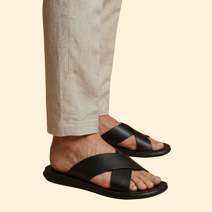Men’s Minimalist Slip-On Sandals | Casual Comfort Slides | Lightweight Everyday Footwear | Steven & Levon