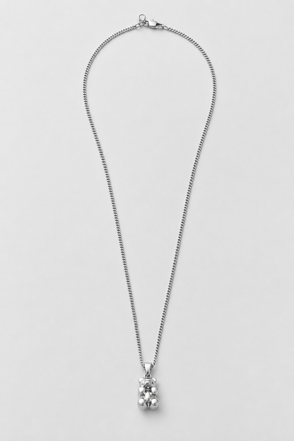 Silver Offensive Bear Pendant | Men | Stainless Steel | Bear Design | Statement Necklace | Steven & Levon