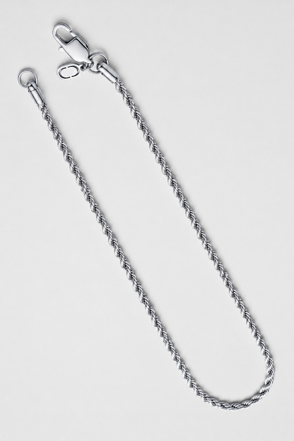 Silver Rope Chain | Men | 3mm Stainless Steel | Twisted Design | Statement Necklace | Steven & Levon
