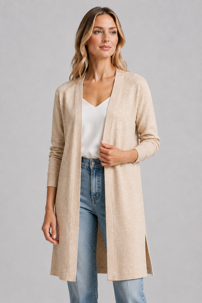 Longline Cardigan | Women | Hemp Blend | Open Front Layering | Steven & Levon
