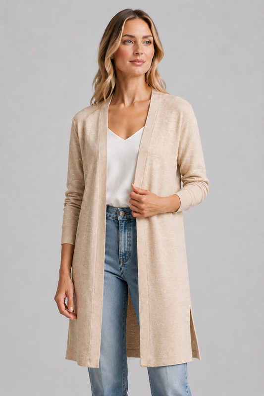 Longline Cardigan | Women | Hemp Blend | Open Front Layering | Steven & Levon