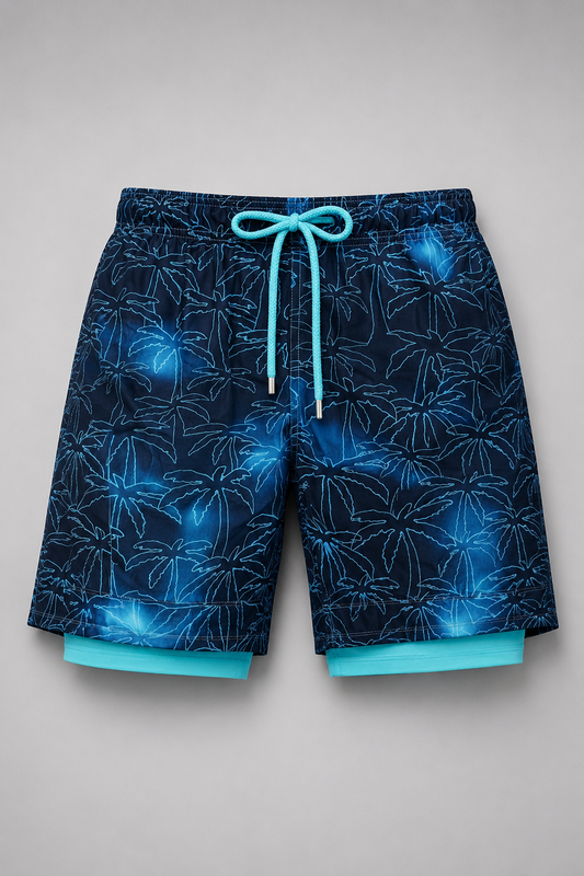 Men's Printed Swim Shorts | Compression Lining | Quick Dry Beach Shorts | Summer Swimwear | Steven & Levon