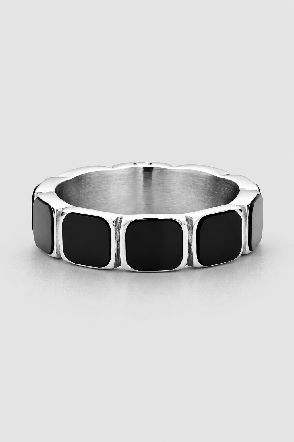 Stone Band Ring | Gold or Silver | Unisex | Stainless Steel | Natural Stone | Classic Style | Steven & Levon