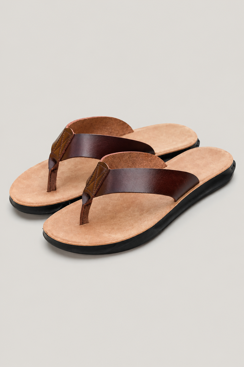 Men's Genuine Leather Flip Flops | Handmade Thong Sandals | Breathable Casual Summer Slippers | Steven & Levon