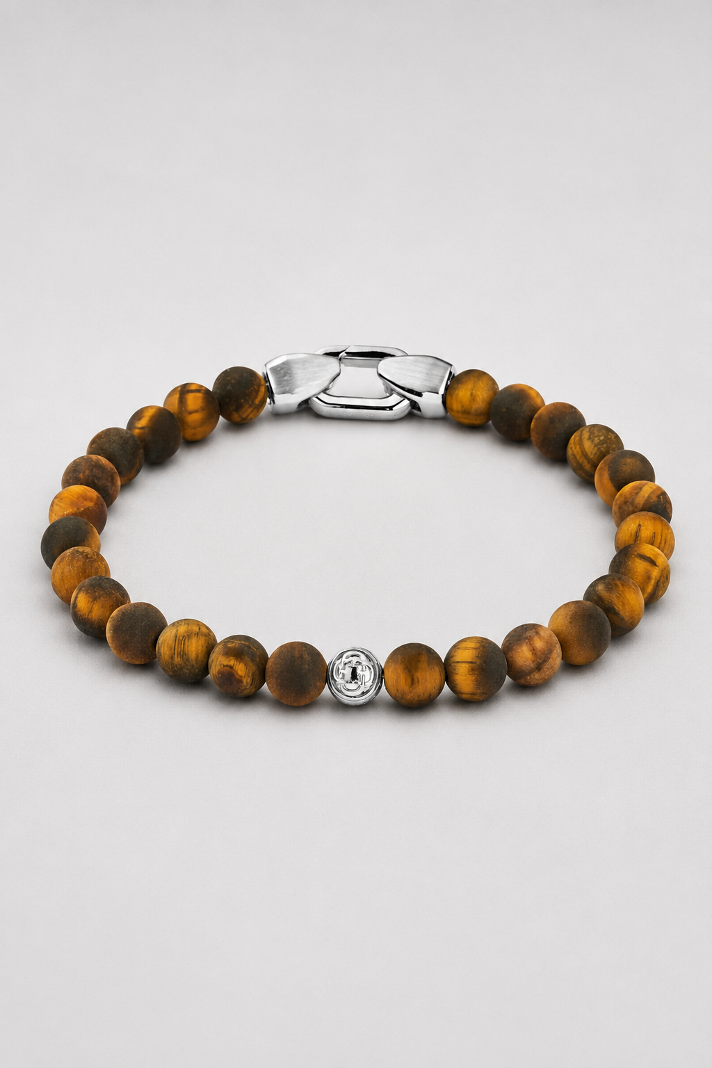 Tiger's Eye Lock Bracelet | Men | Tiger's Eye & Gold or Silver | Adjustable Bracelet | Steven & Levon
