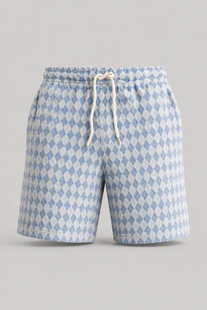 Men's Textured Pattern Drawstring Shorts Men Elasticated Waist Casual Summer Shorts Steven & Levon