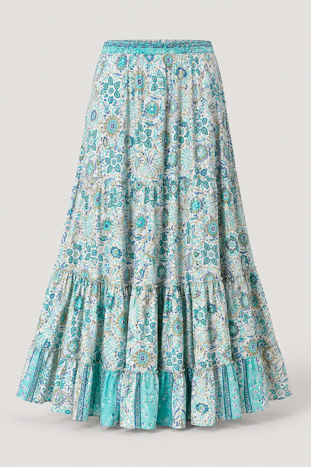 Elegant Floral Maxi Skirt | Women | Elastic Waist | Flowy A-Line | Boho Everyday Skirt | Steven & Levon